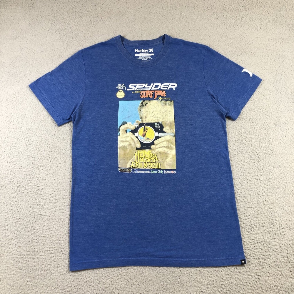 hurley t shirt Men's M Blue 4th Annual Surf Fest Hermosa 2011 Staff Employee